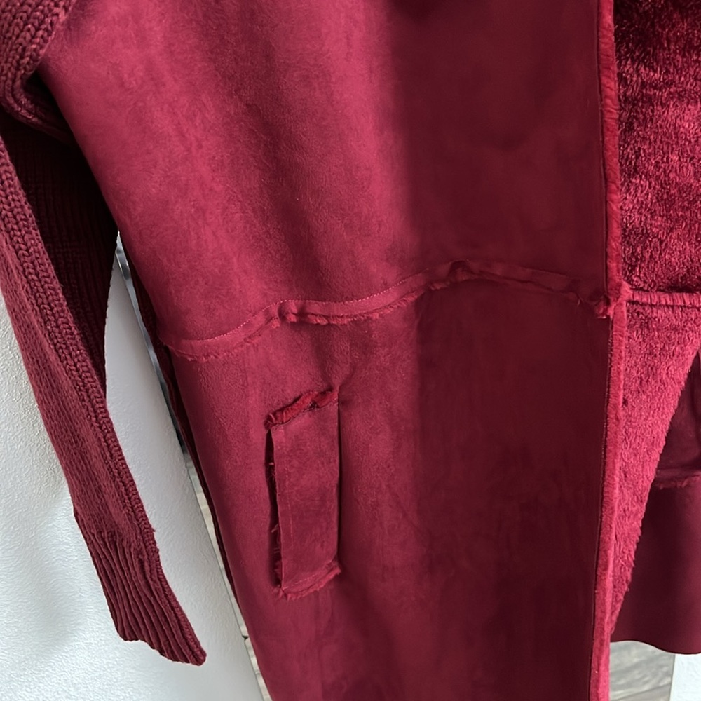 🌟Slinky Brand faux suede and knit open cardigan - Picture 4 of 8